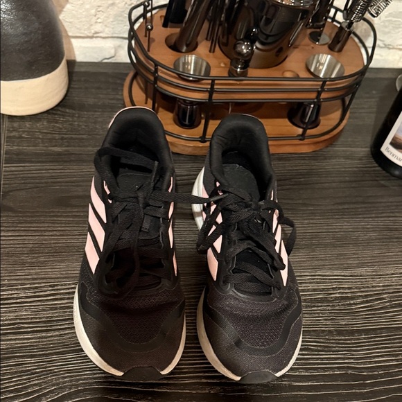 adidas Kids Black and Pink Sneakers - Picture 3 of 7